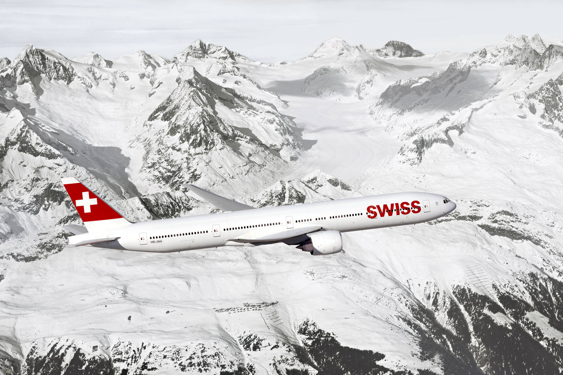 White Swiss Airplane 4k Background