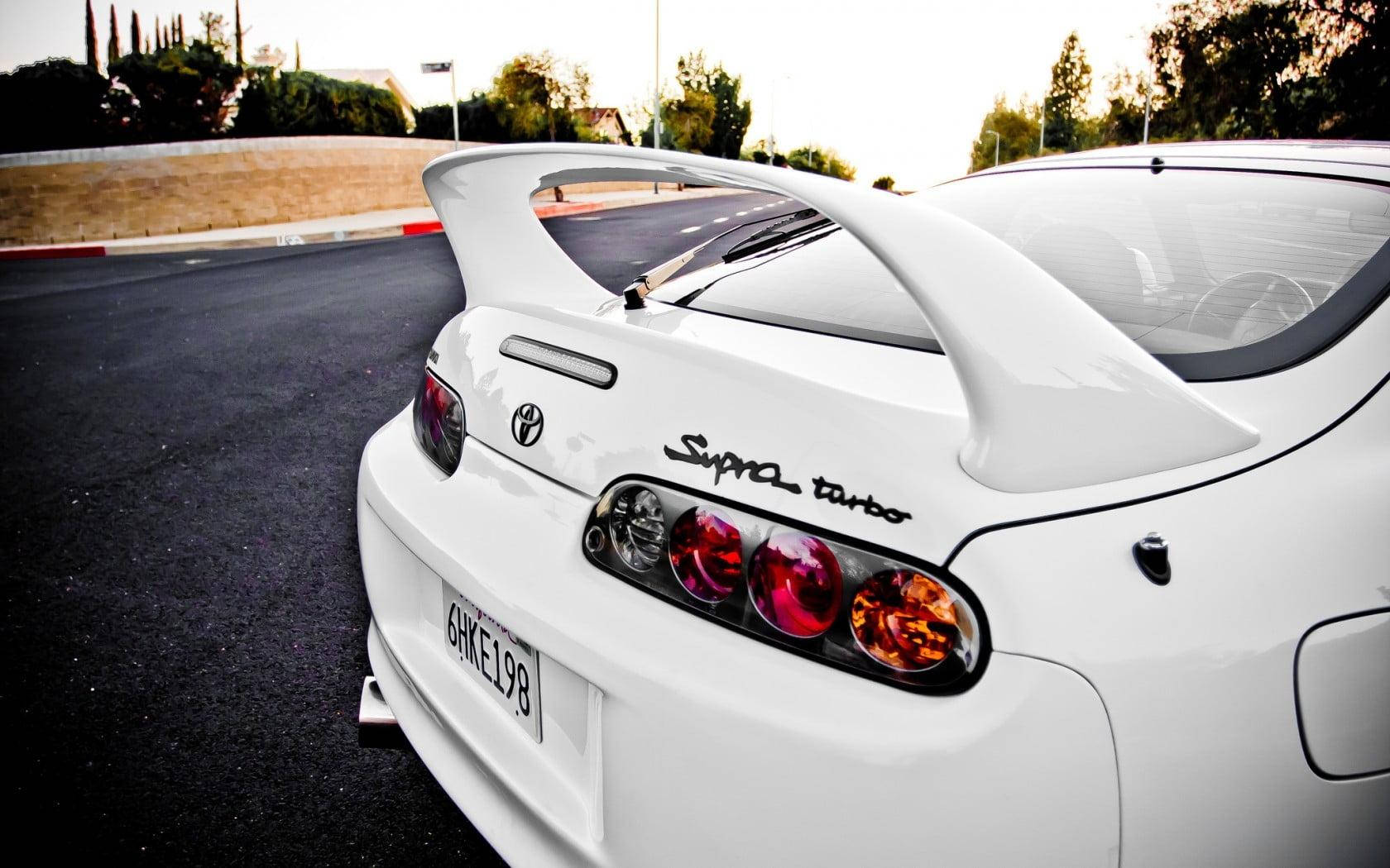 White Toyota Supra Mk4 Rear End Background