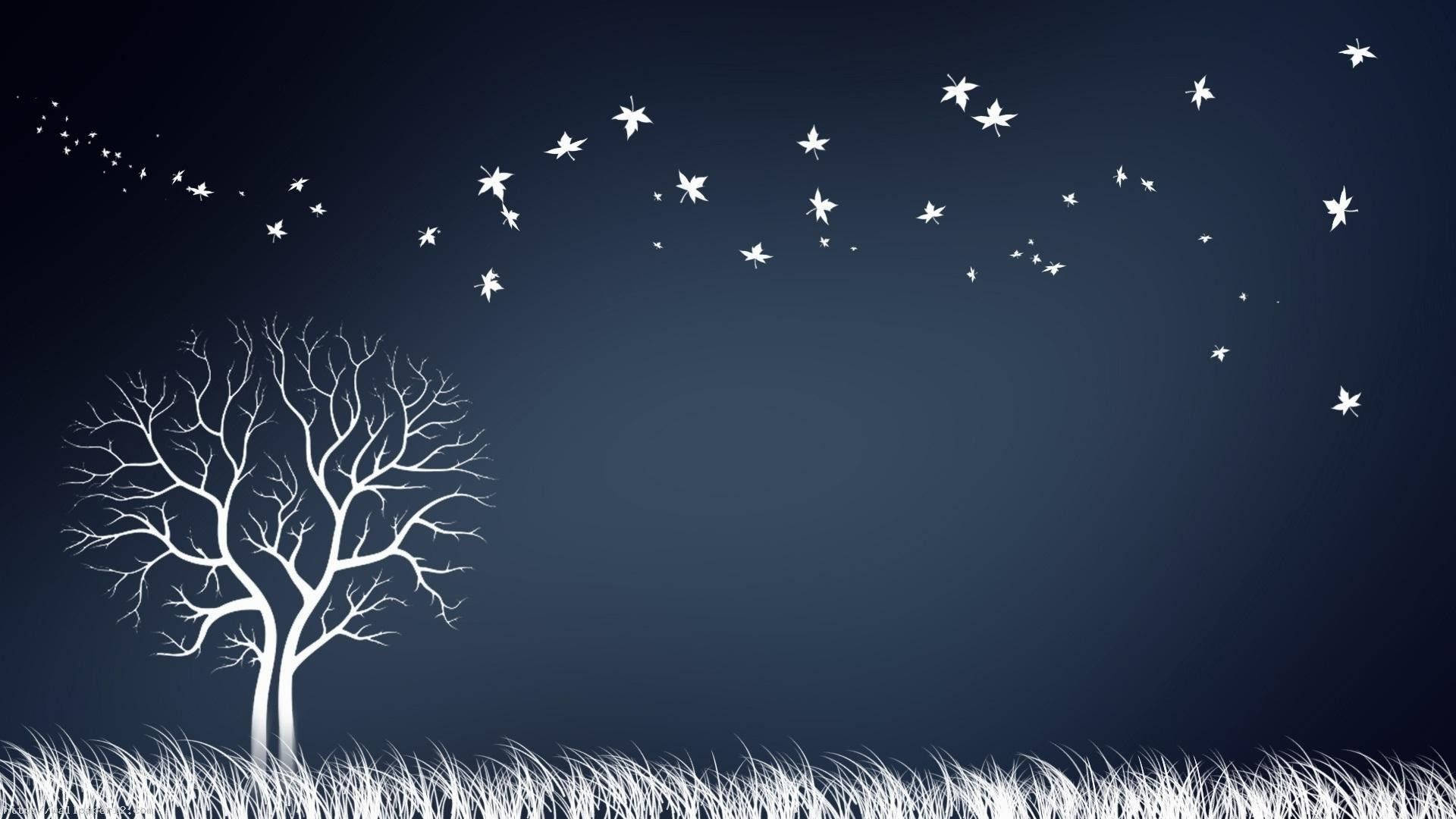 White Tree Digital Art Background