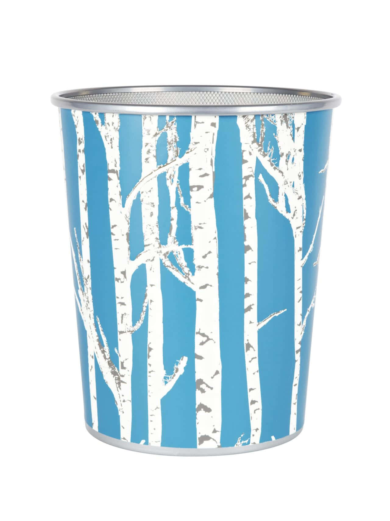 White Tree Trunks Trash Can Background