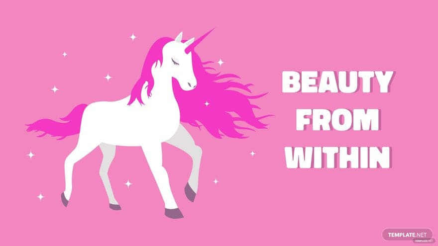 White Unicorn Aesthetic Pink Art Background