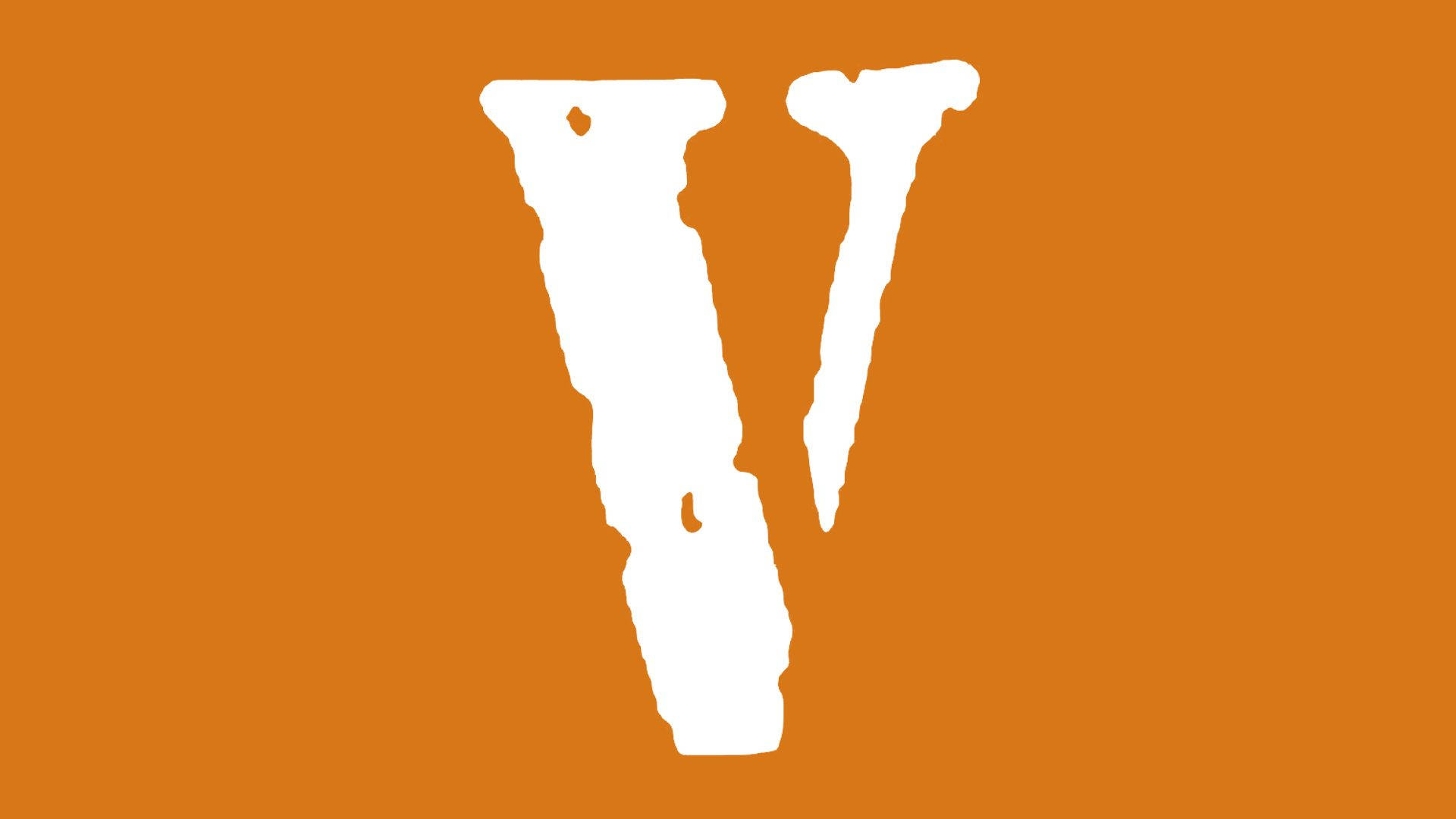 White V Logo On Orange Vlone Pfp Background