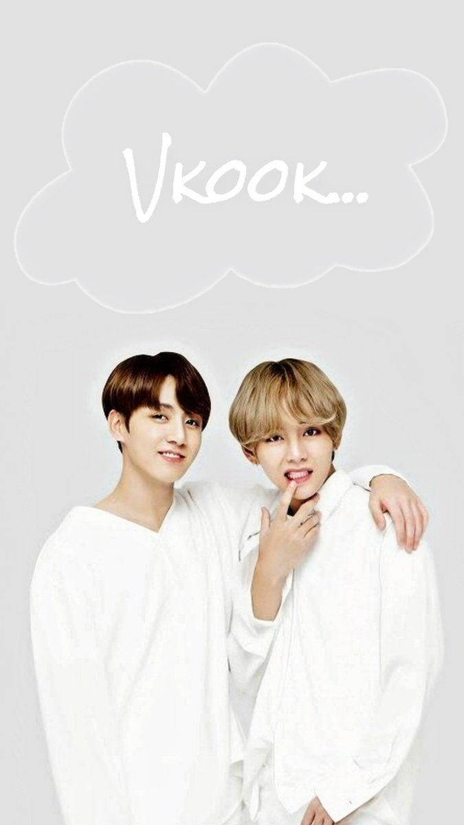 White Vkook Taekook Bts Background