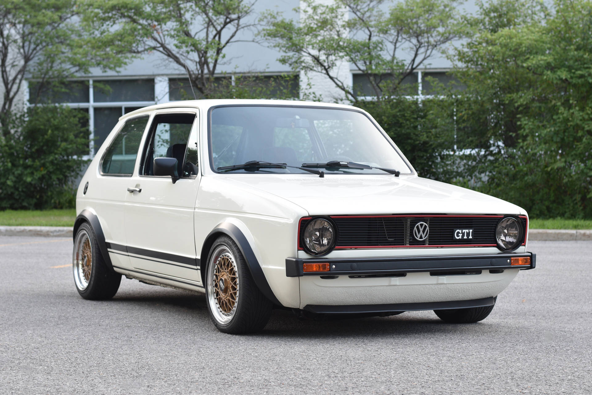 White Volkswagen Golf Gti Mk1 Background