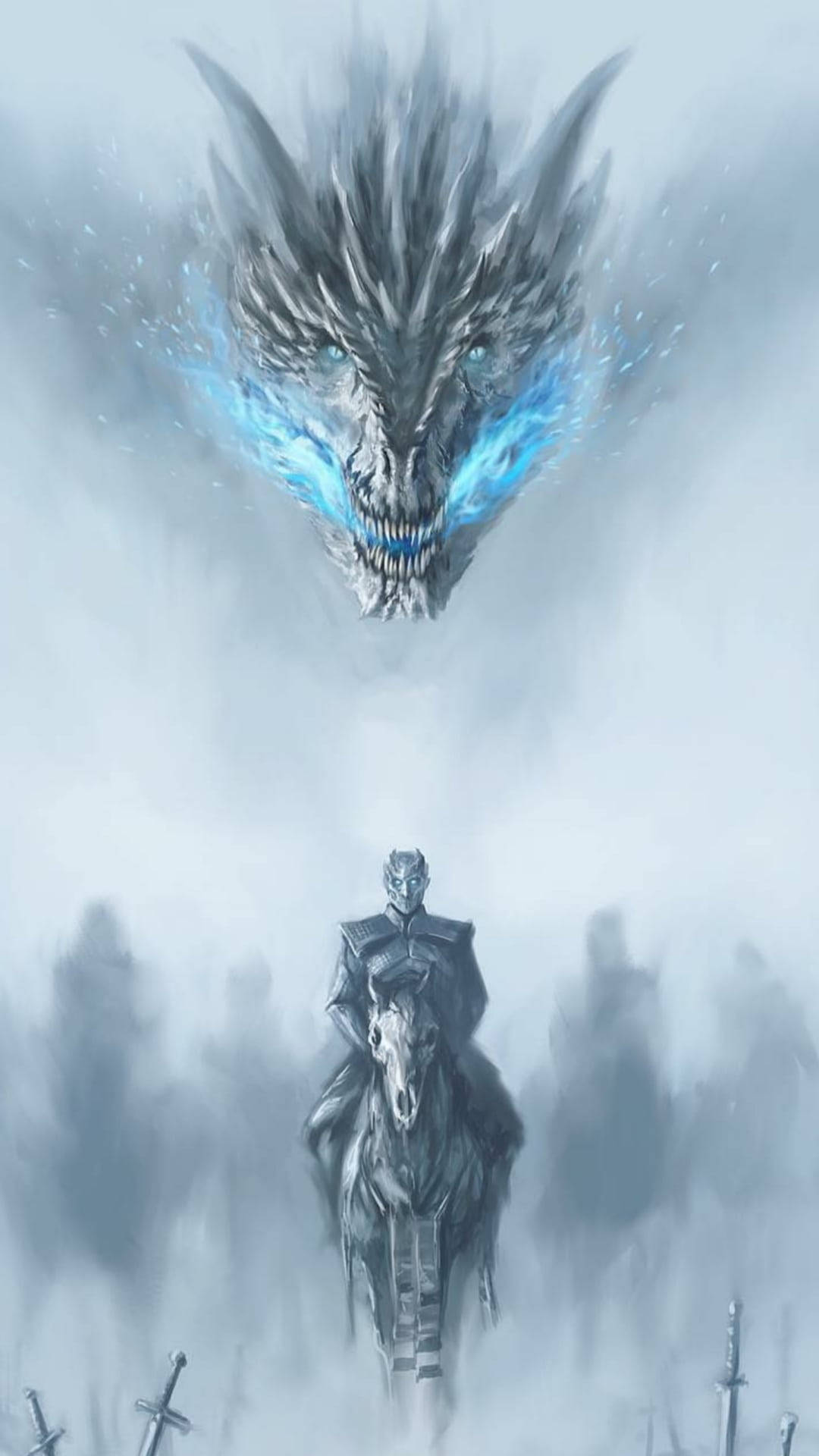 White Walker Dragon For Iphone Screens Background