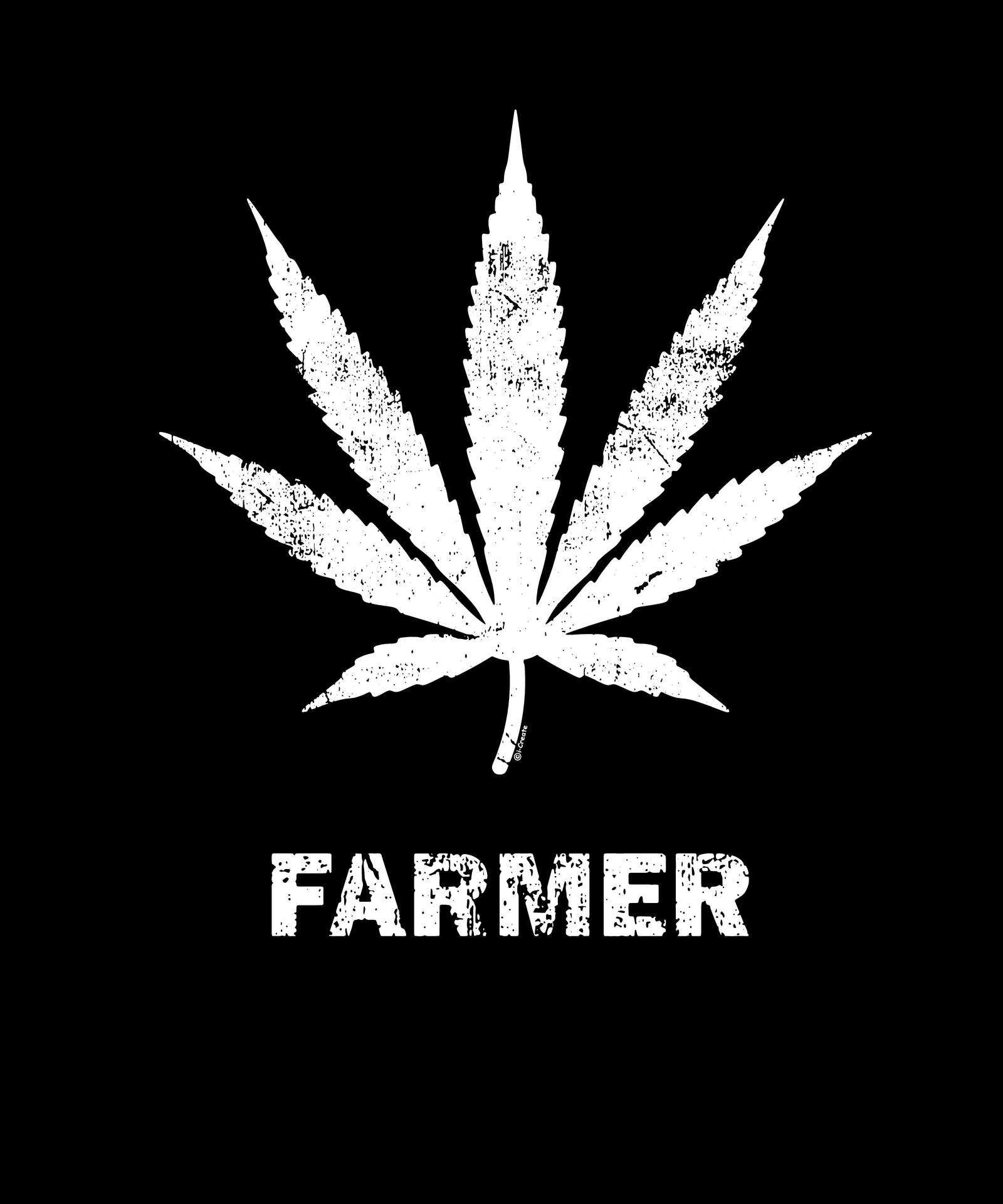 White Weed Leaf With Farmer Text Background