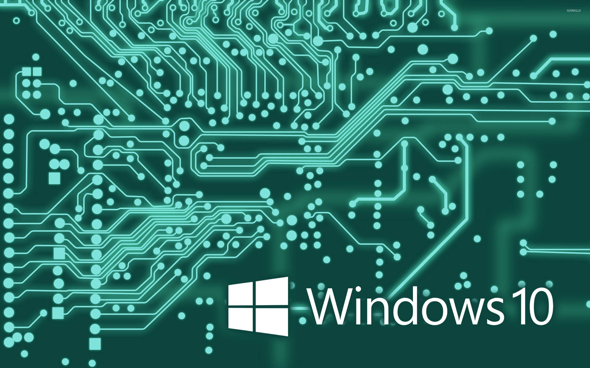 White Windows 10 Circuit Board Background