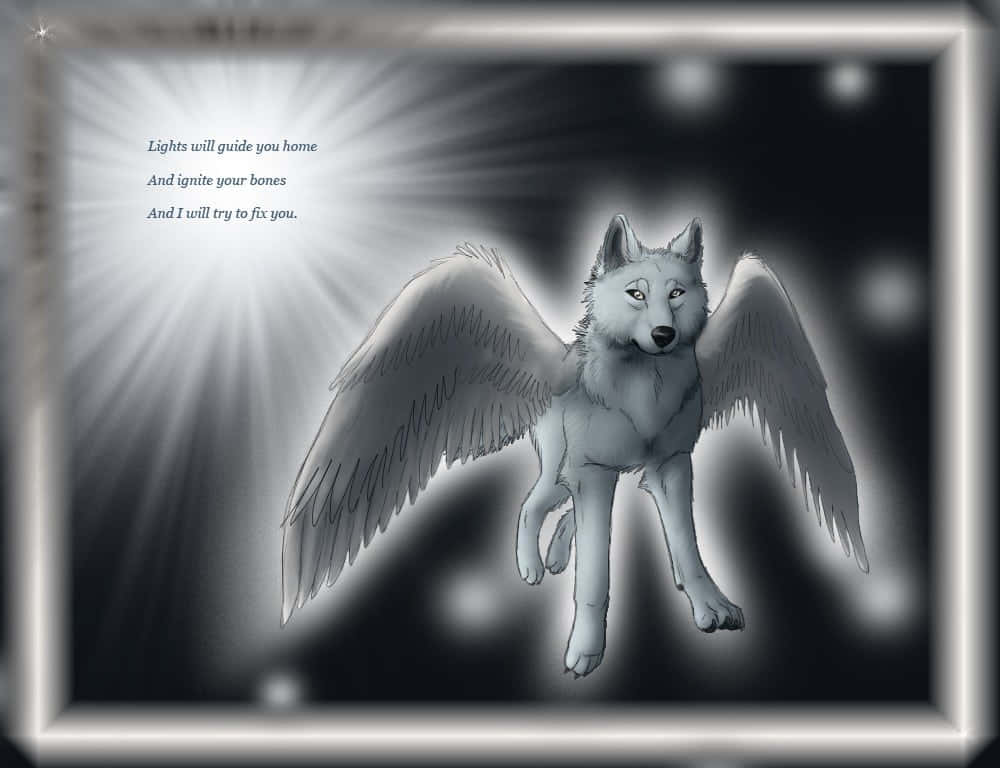 White Winged Wolf Quote Background