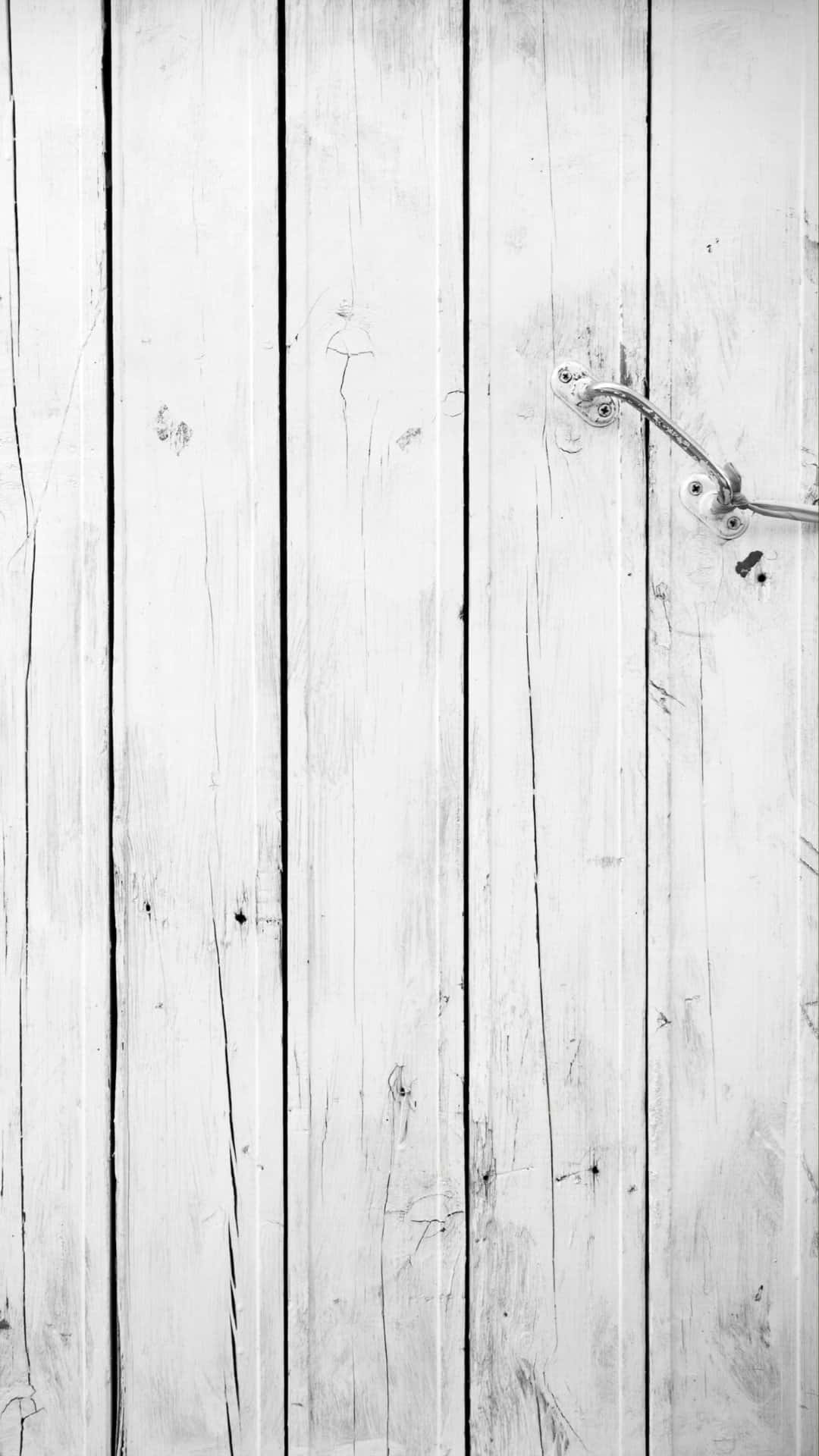 White Wooden Plankswith Metal Latch Background