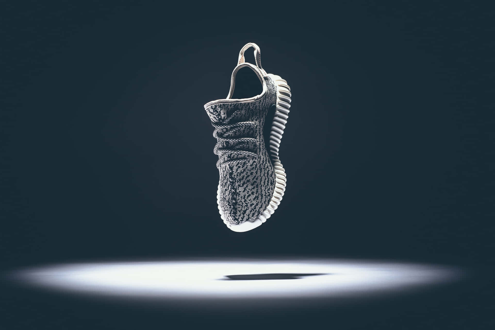 White Yeezy Shoe Shining Background