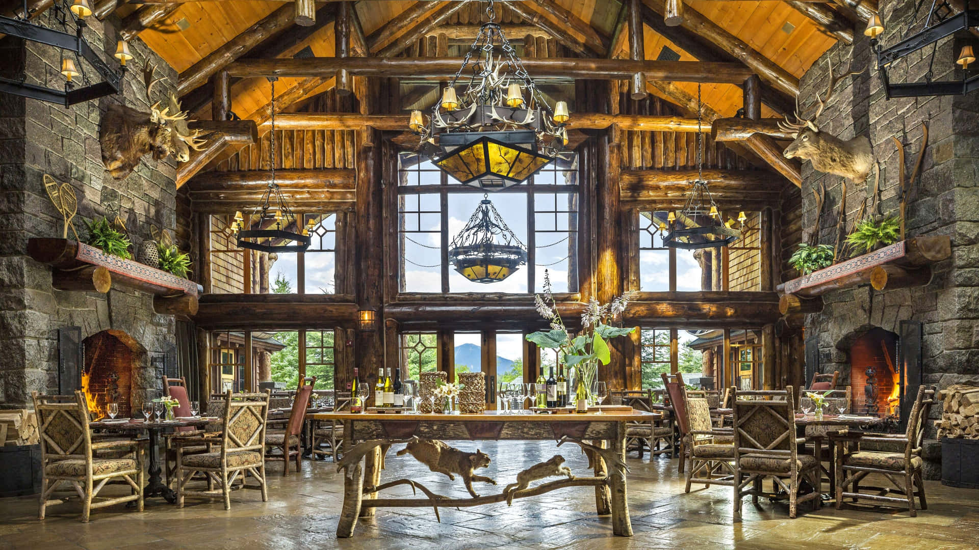 Whiteface Lodge In Lake Placid New York Background
