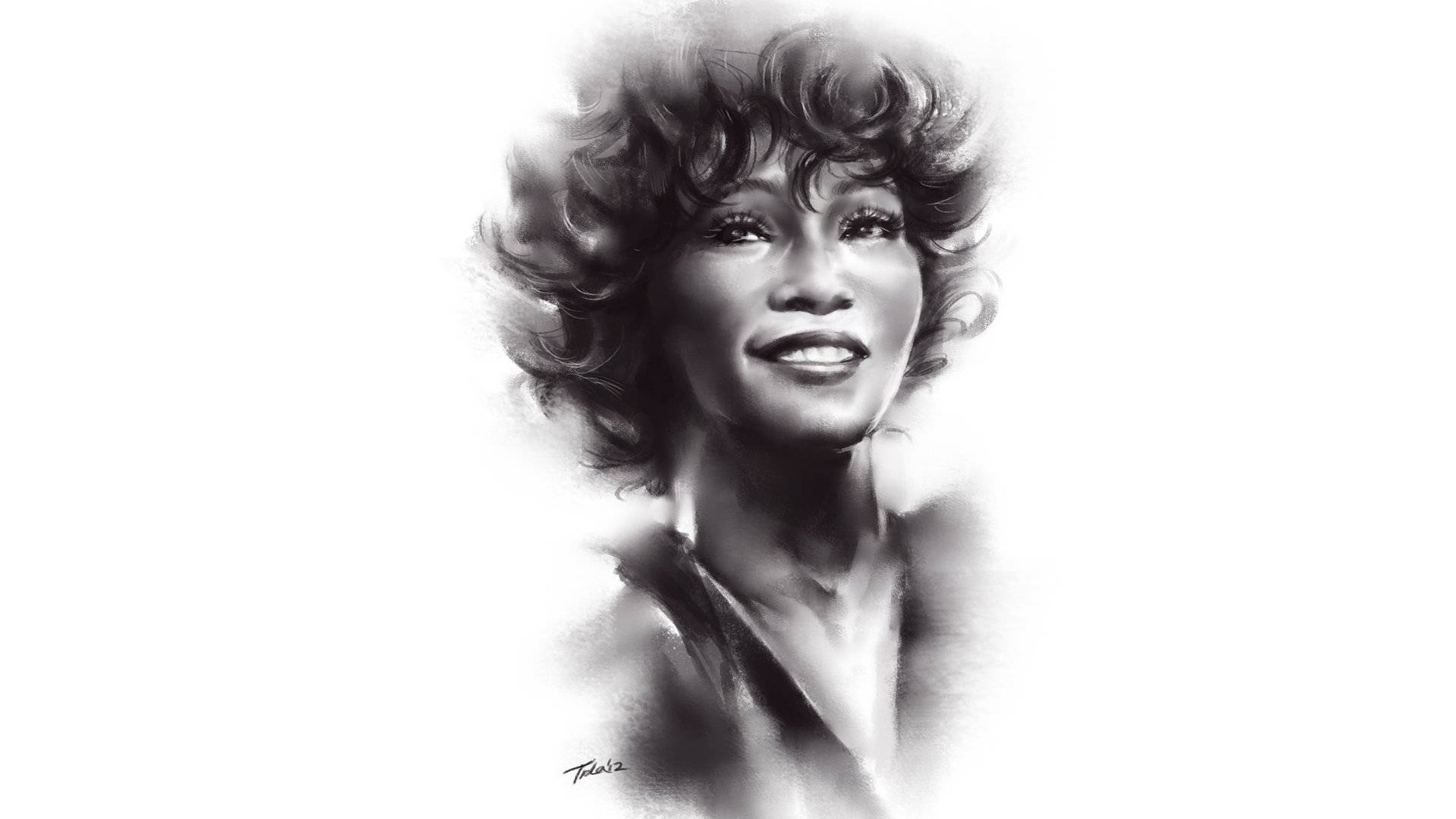 Whitney Houston Fan Art Drawing Background