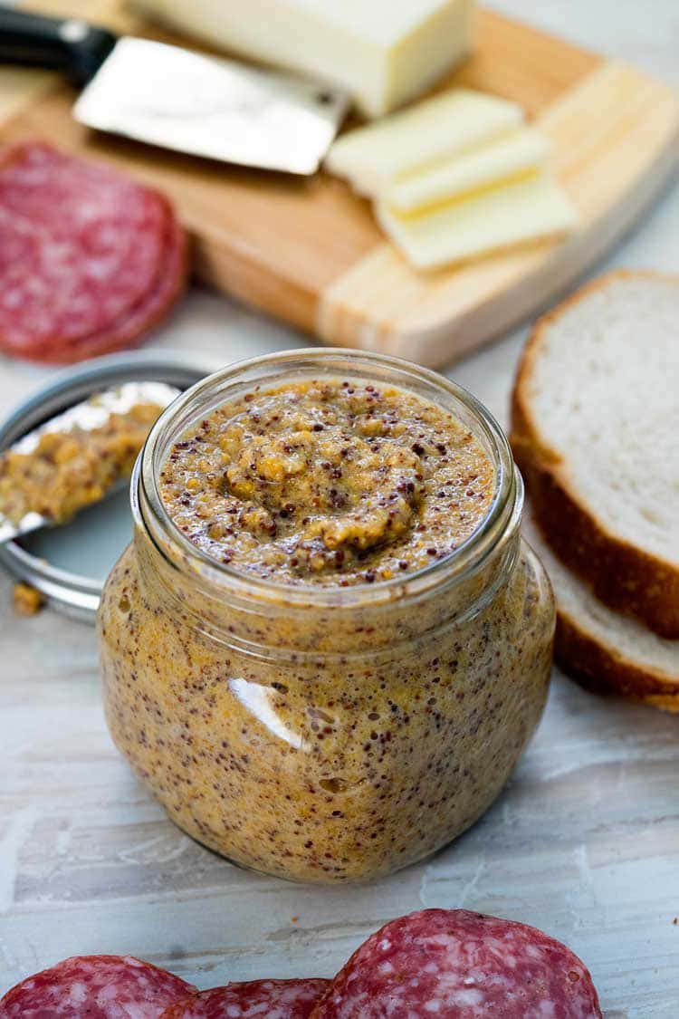 Whole Grain Mustard Jar Charcuterie Board.jpg Background