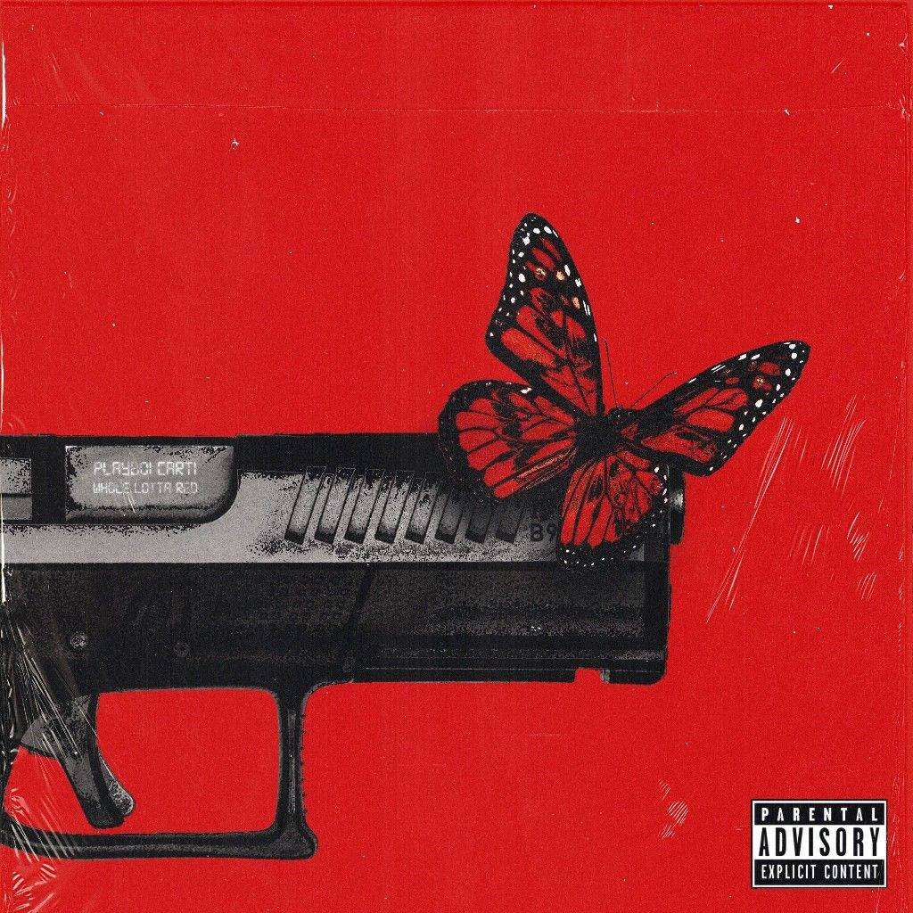 Whole Lotta Red Gun And Butterfly Background