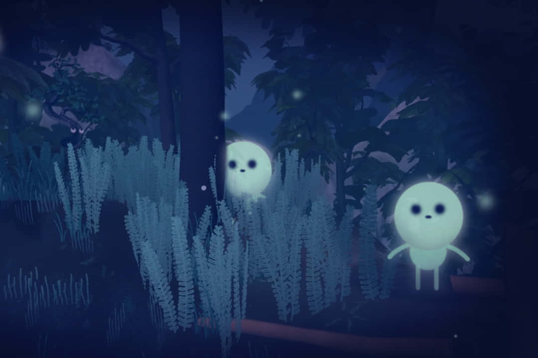 Wholesome Floating Ghosts In The Night Sky Background