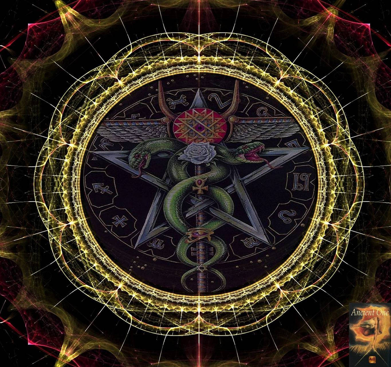 Wiccan Caduceus Art Background