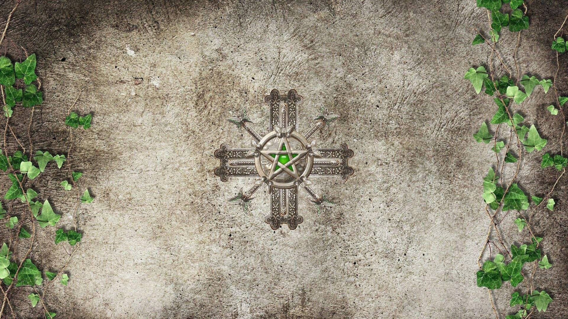 Wiccan Cross Emblem Background