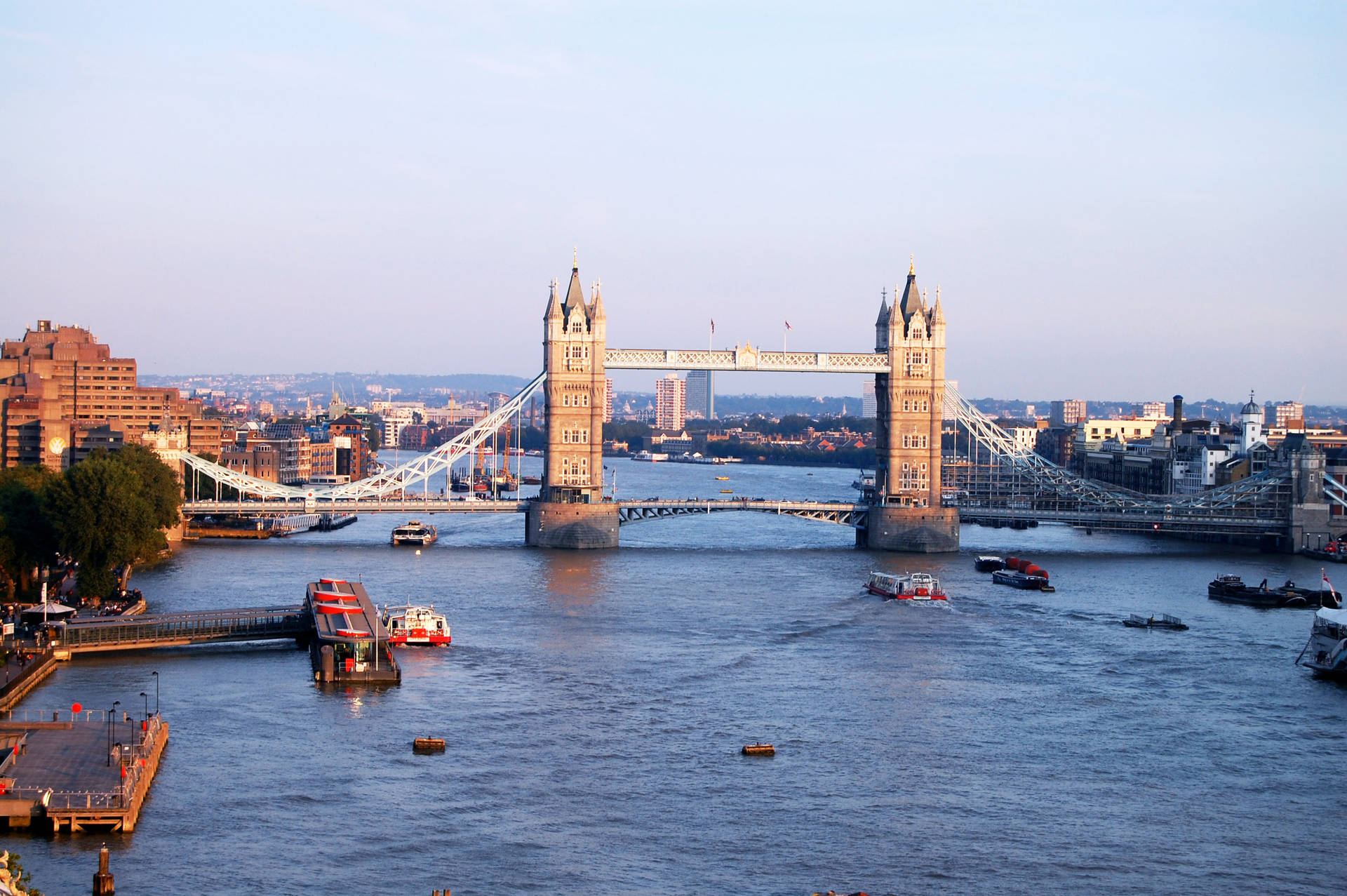 Wide-angle Tower Bridge London Background
