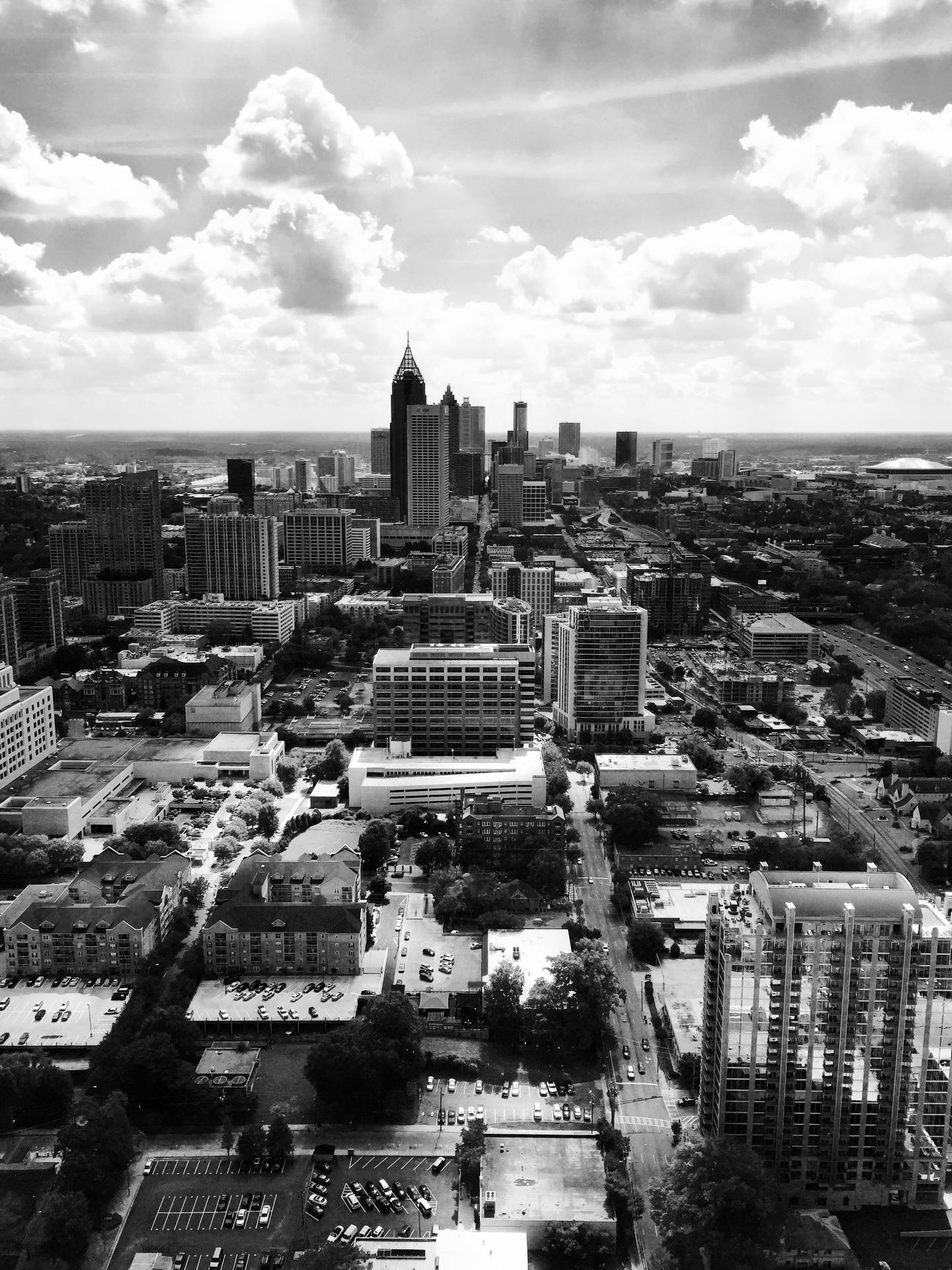 Wide B&w Atlanta Skyline Background