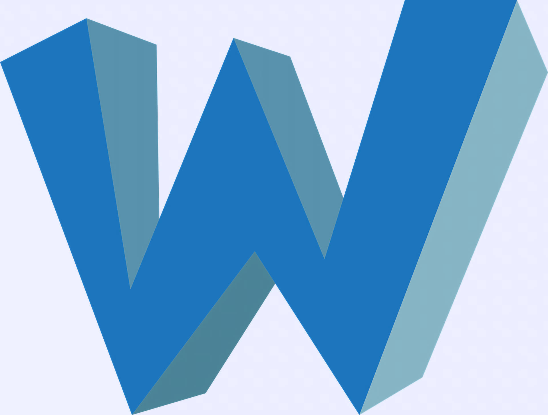 Wide Blue Letter W Background