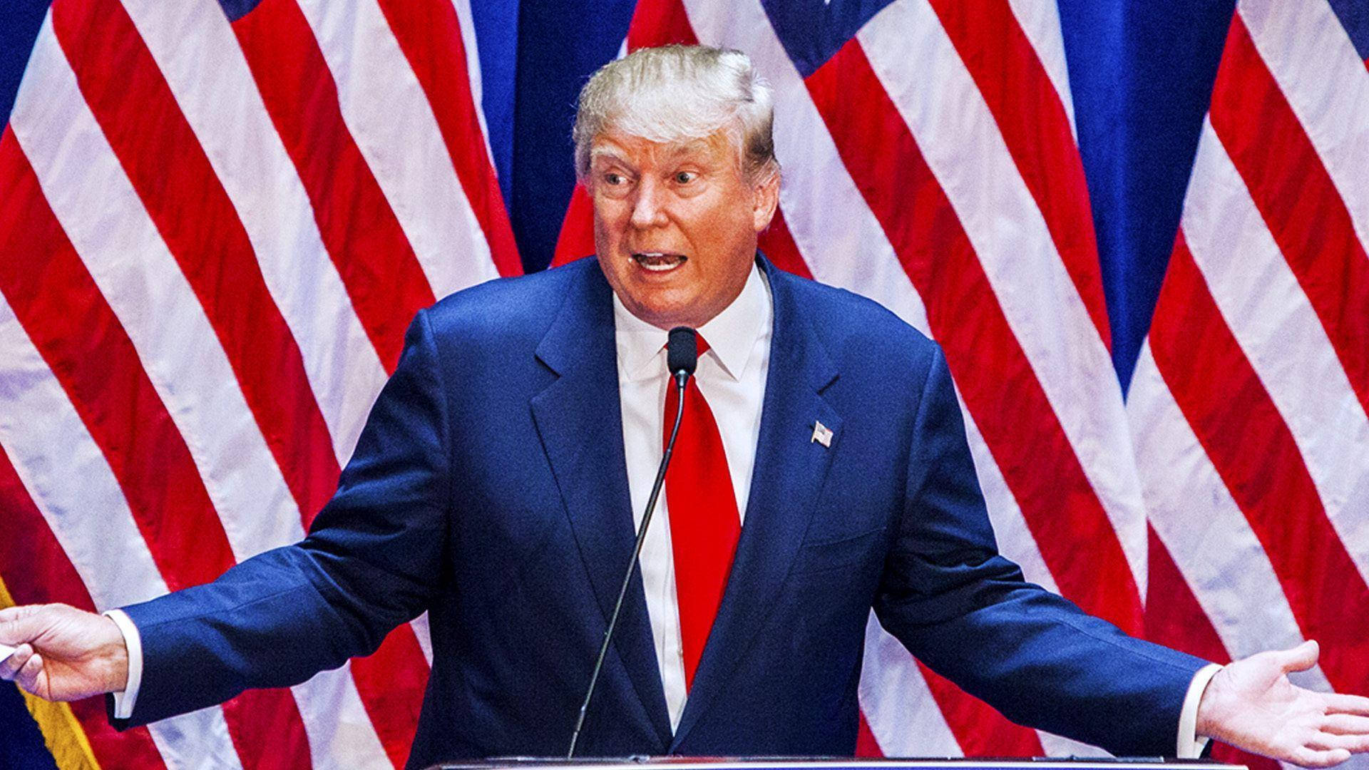 Wide-eyed Donald Trump Face Background