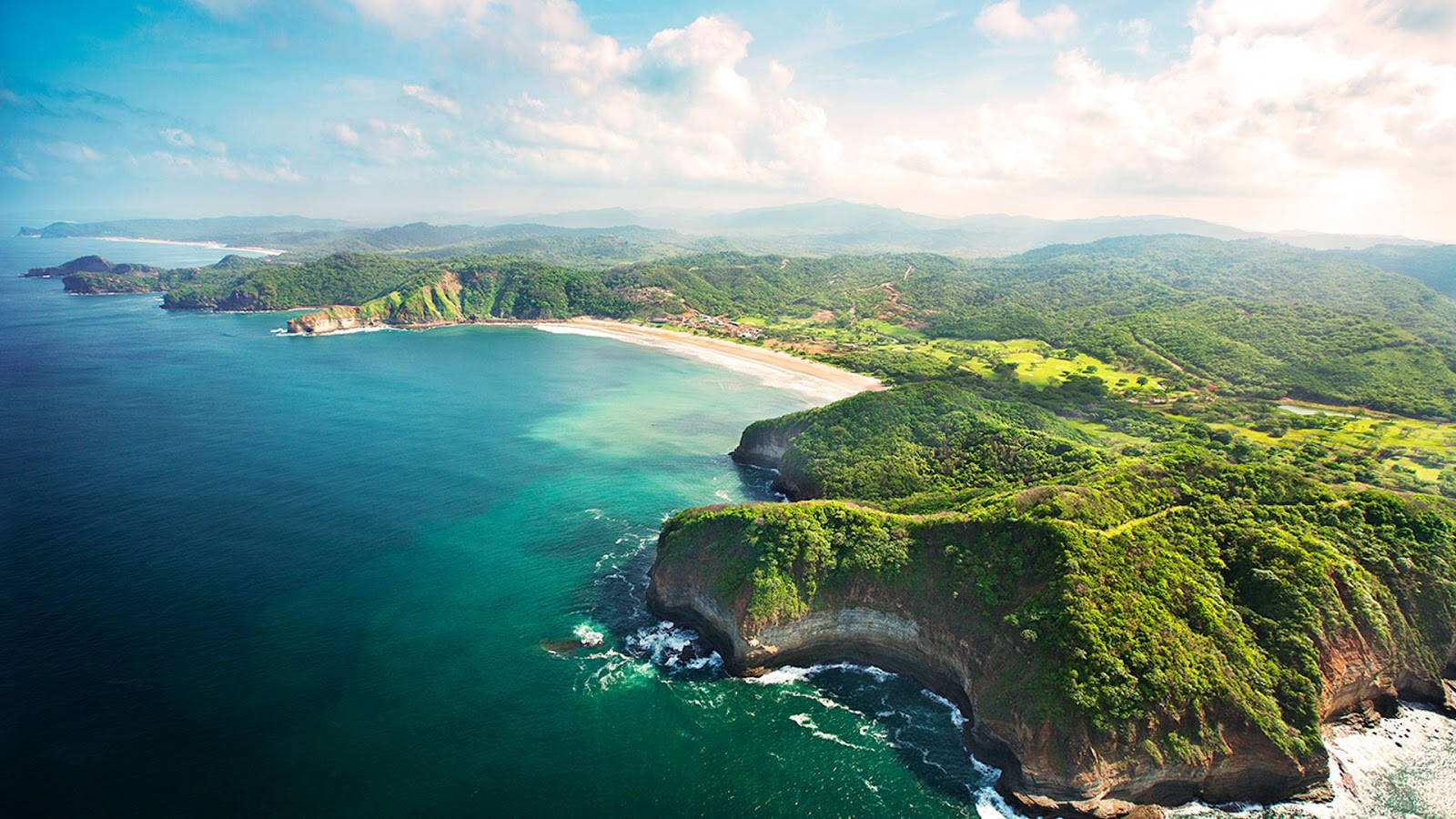 Wide Green Island In Nicaragua Background
