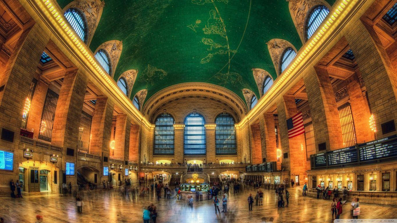 Wide Lens Shot Of Grand Central Terminal