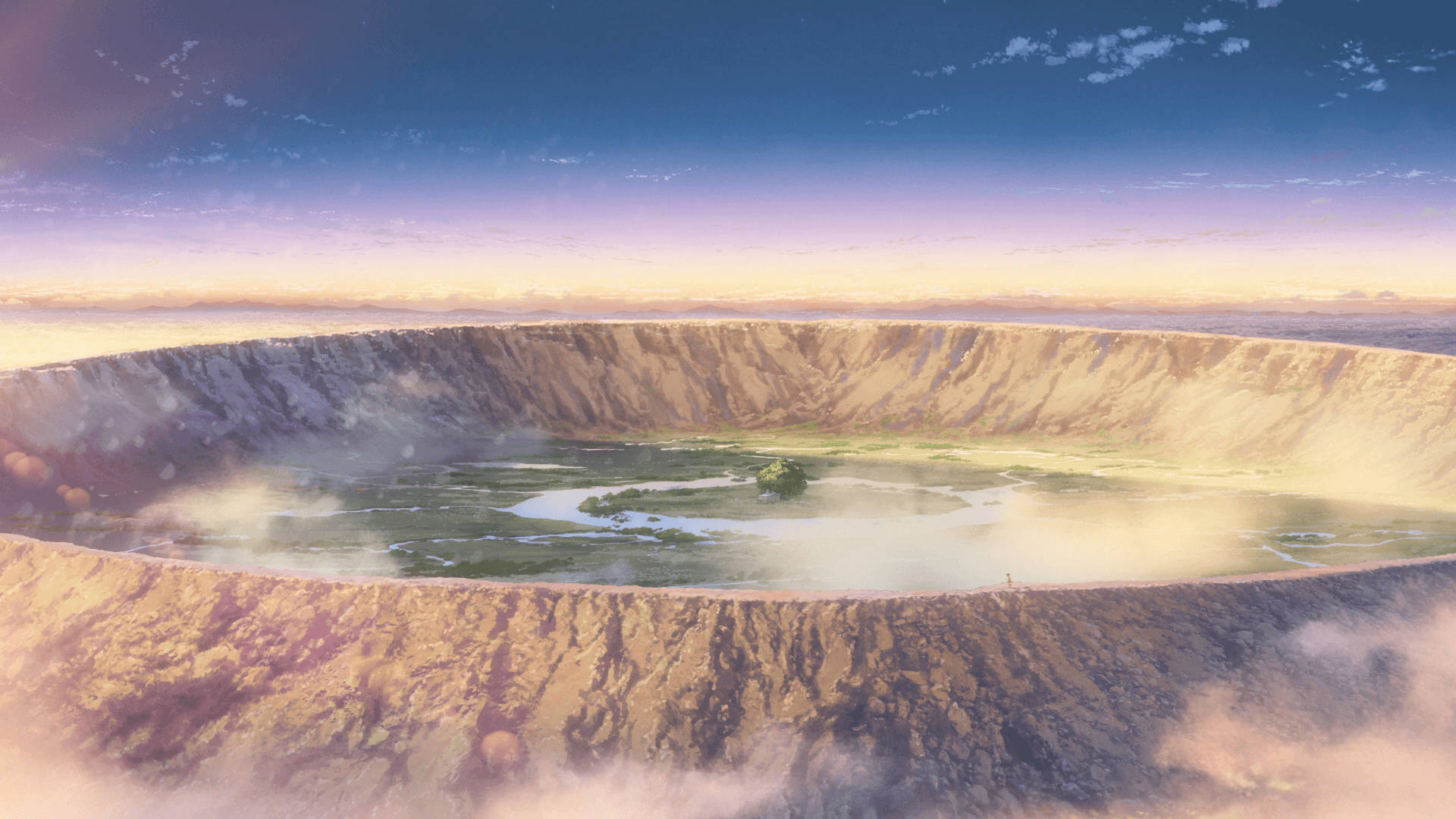 Wide Open Crater Anime Landscape