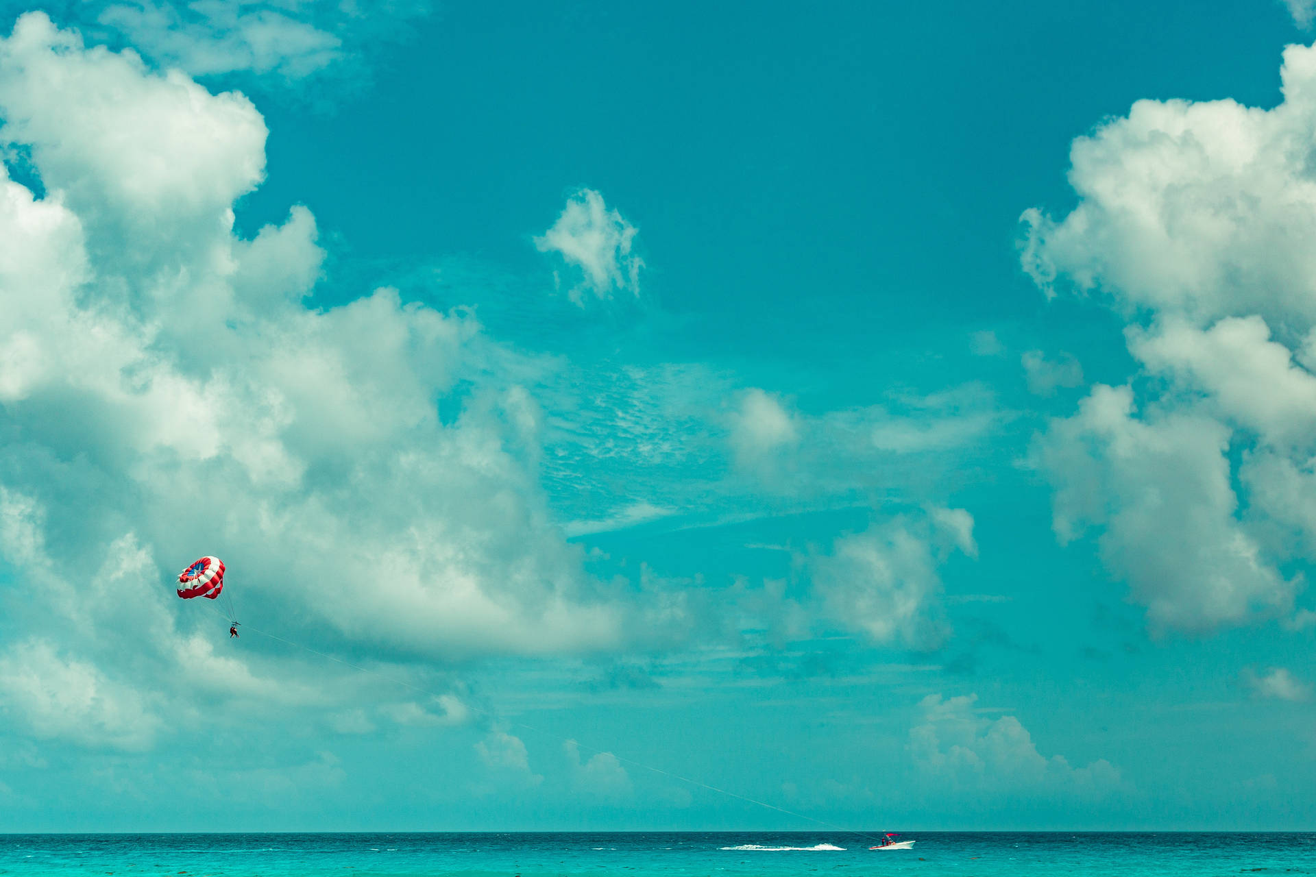 Wide Shot Of Person Parasailing Background