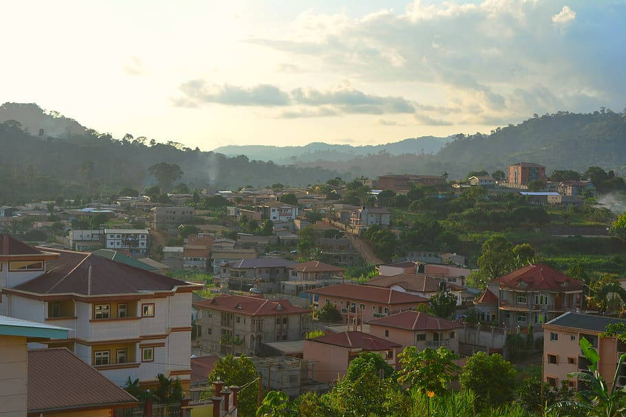 Wide Shot Of Yaoundé Capital City Of Cameroon Background