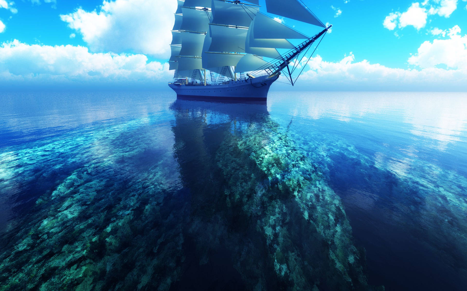 Widescreen Galleon Ship Background