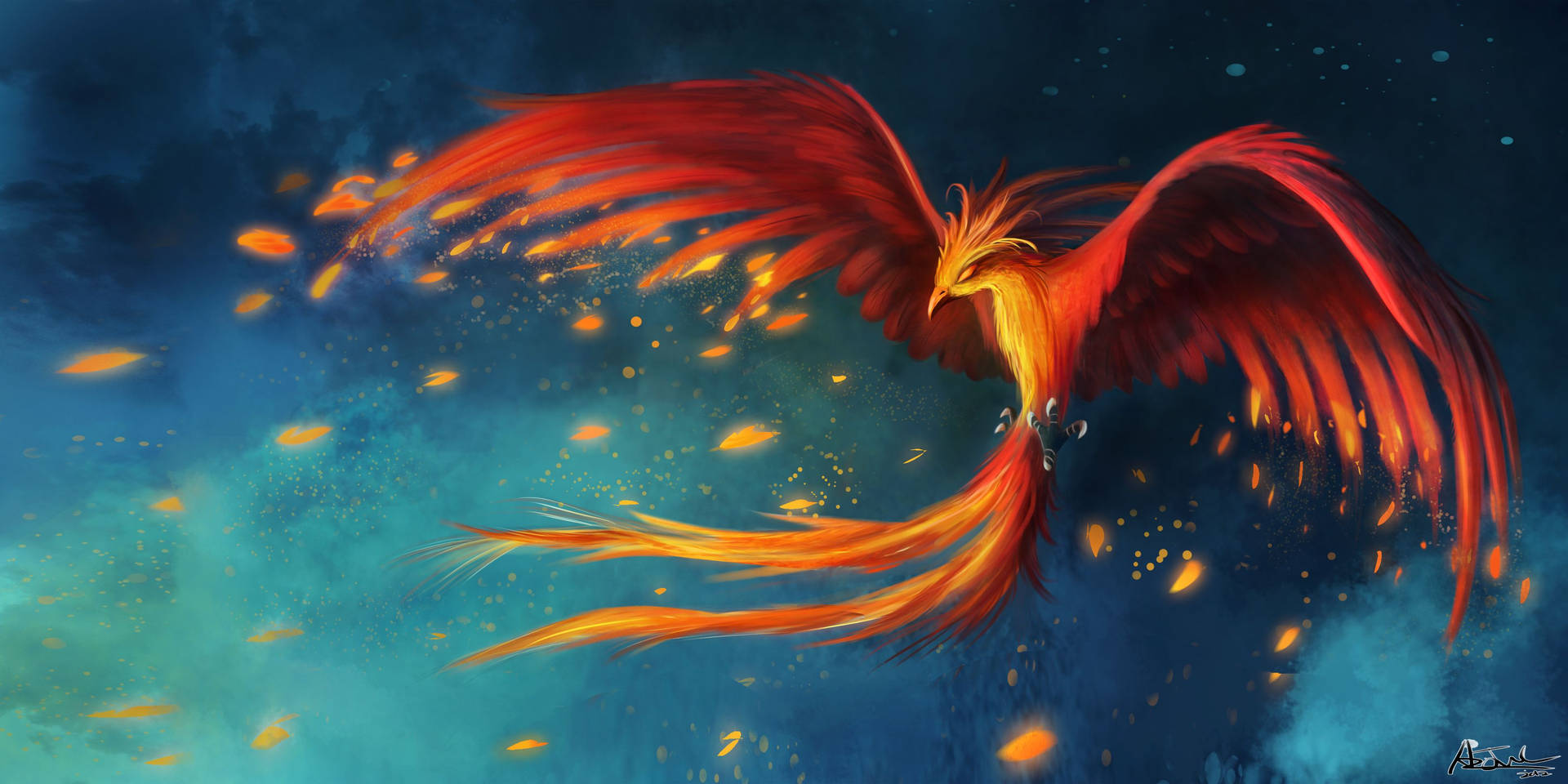 Widescreen Phoenix Hd Art Background