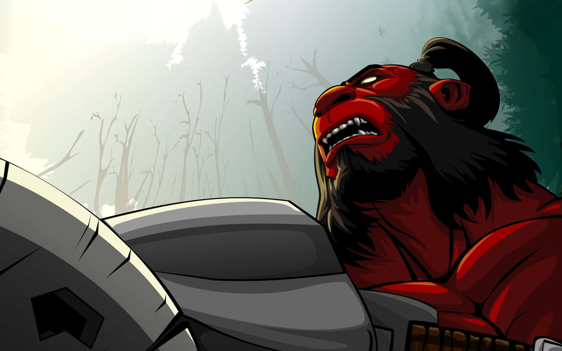 Wielding His Axe, Axe Prepares For Battle. Background