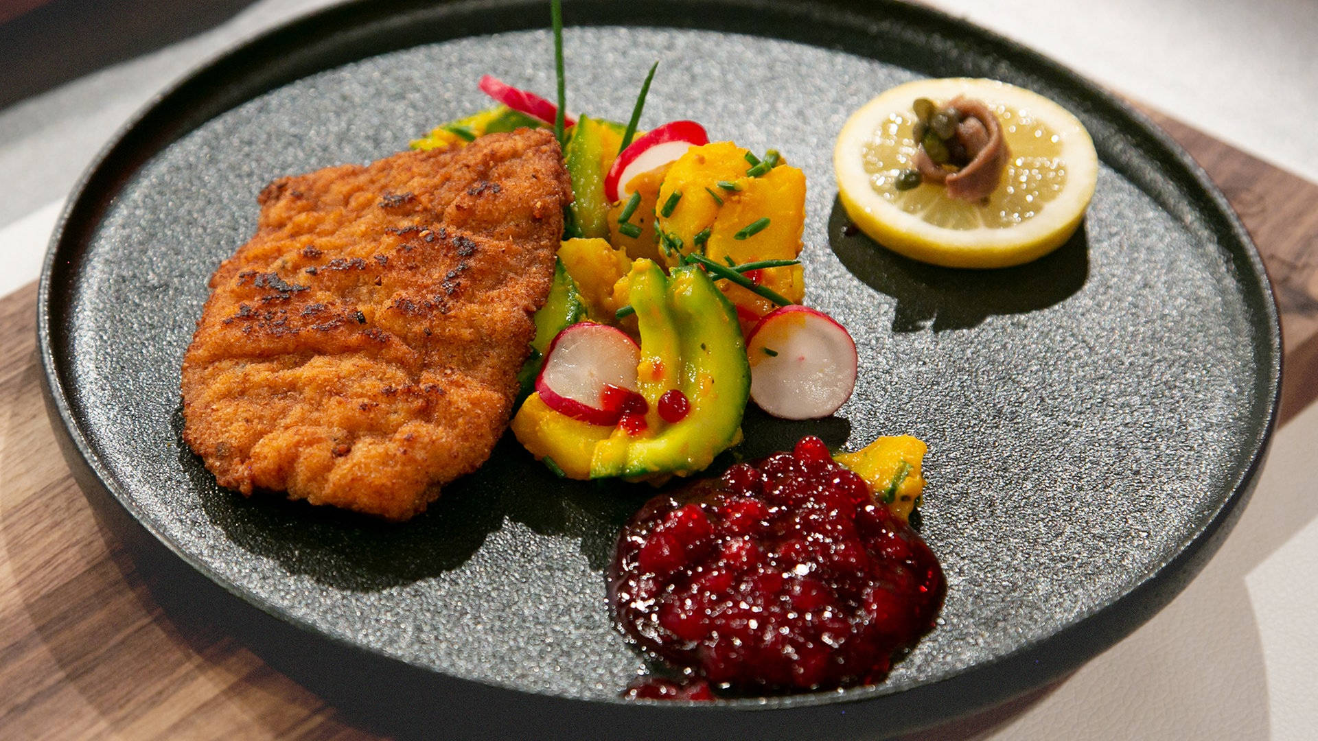 Wiener Schnitzel With Avocado Salad