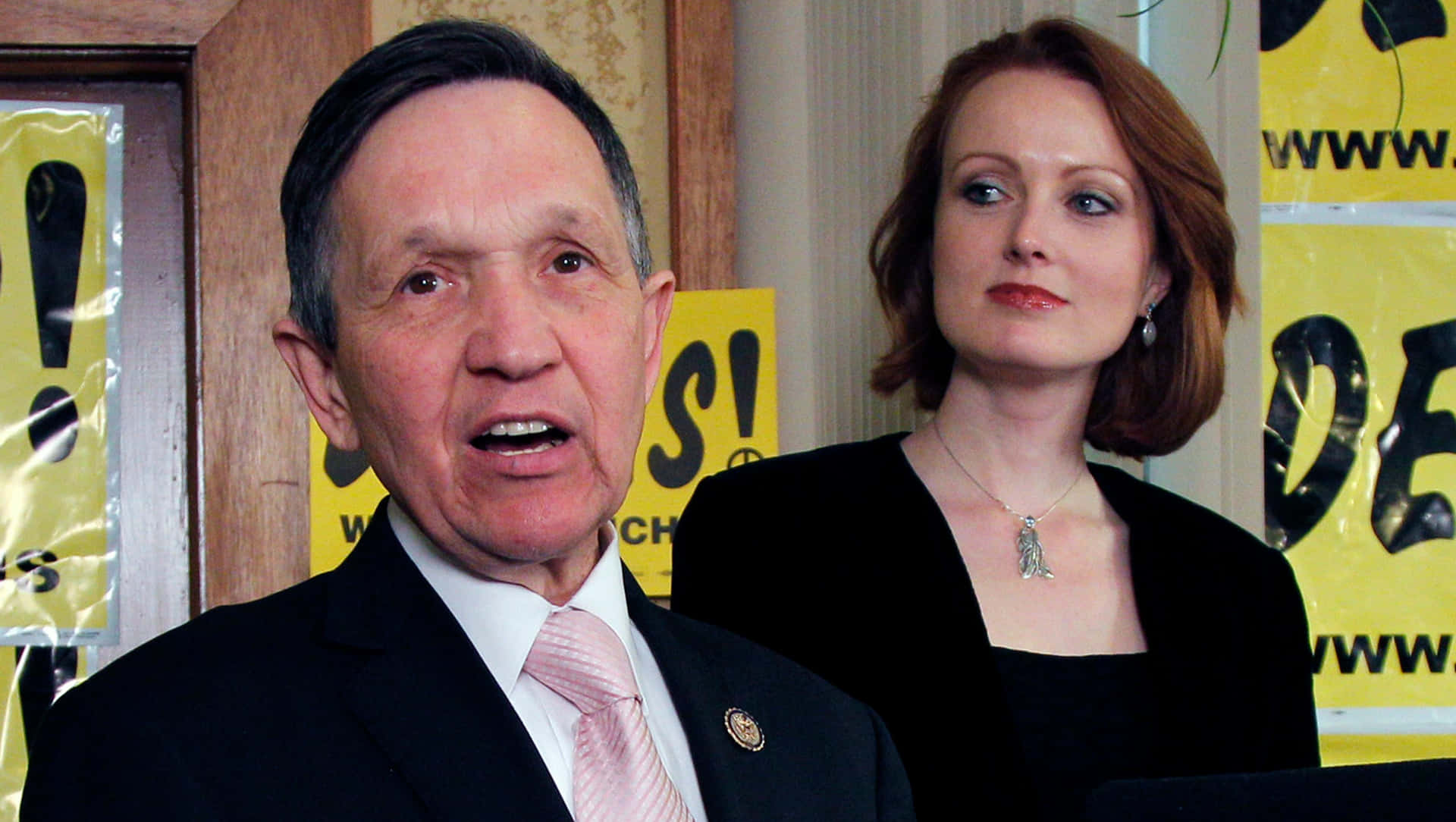 Wife Of Dennis Kucinich Dressed In Black Background