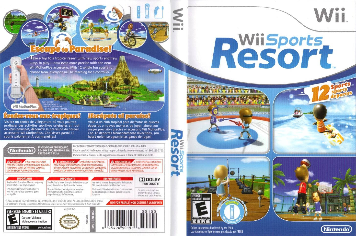 Wii Sports Resort Game Sleeve Layout Art