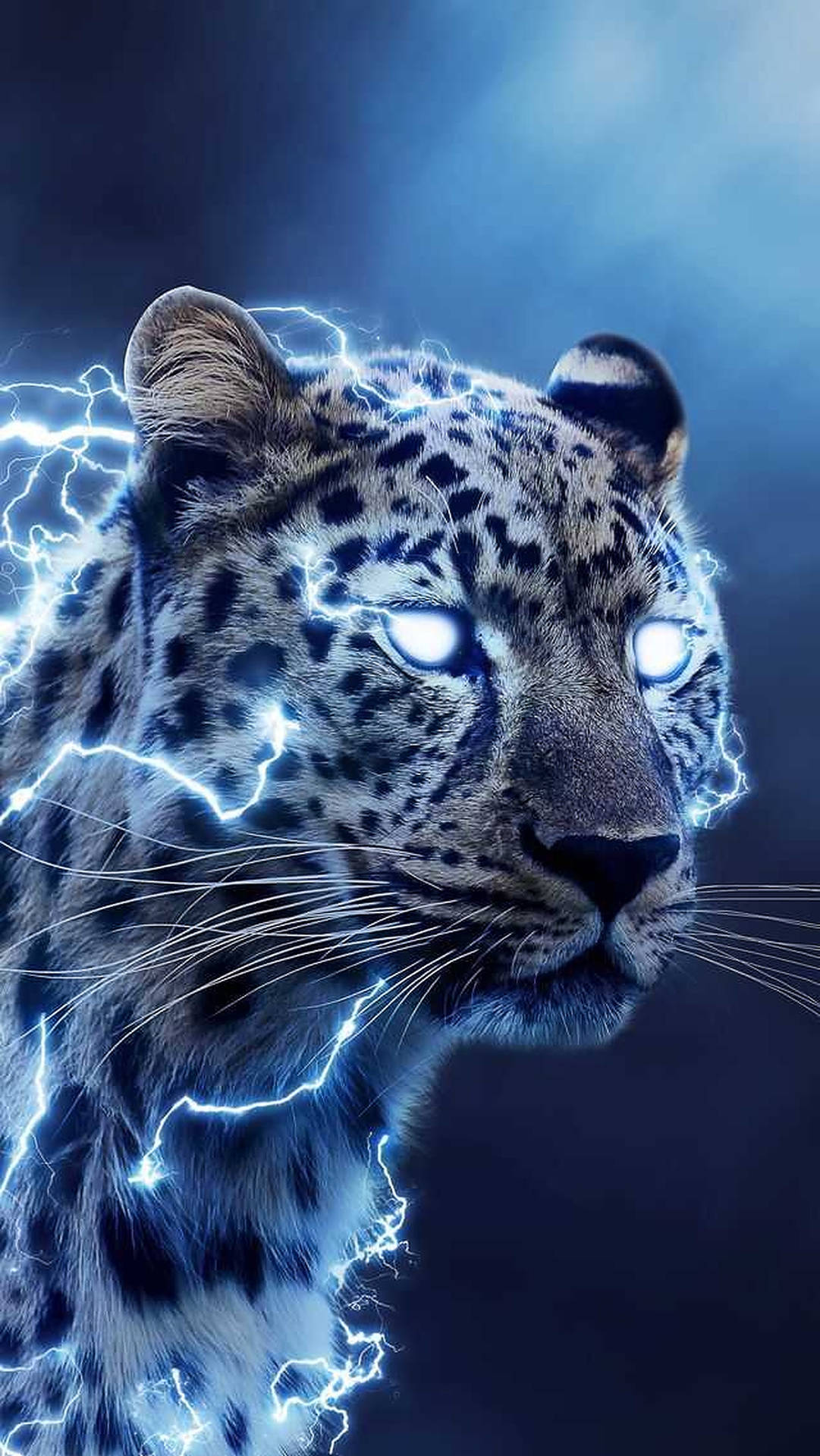 Wild Animal Lightning Leopard Background