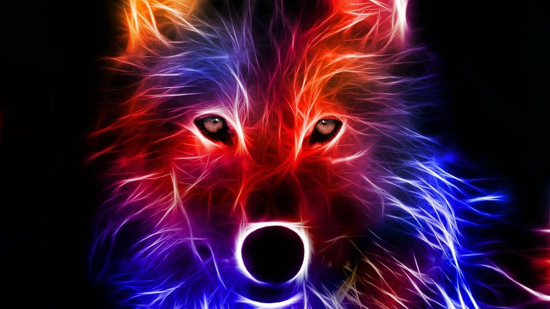 Wild Animal Red And Blue Art