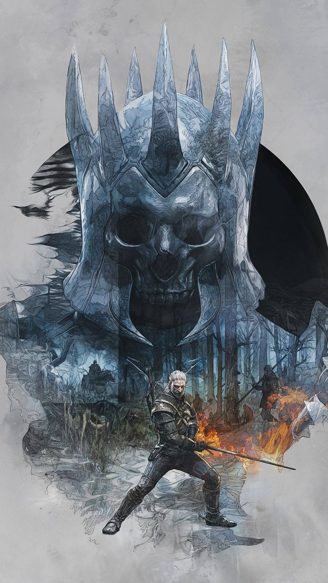 Wild Hunt General In Witcher 3 Iphone Background