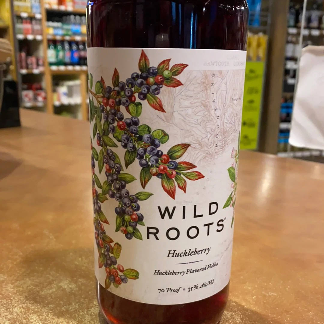 Wild Roots Huckleberry Vodka Bottle