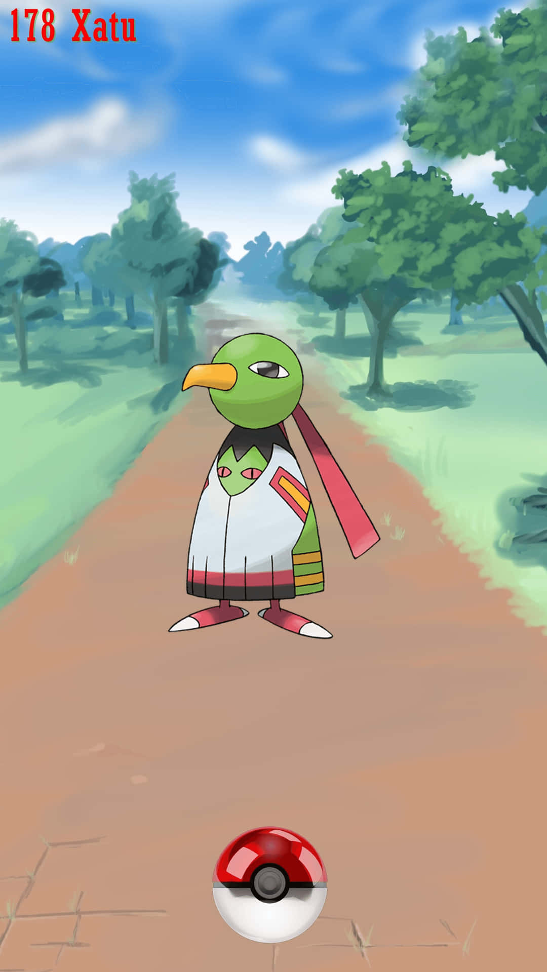 Wild Xatu Appearing On The Road Background