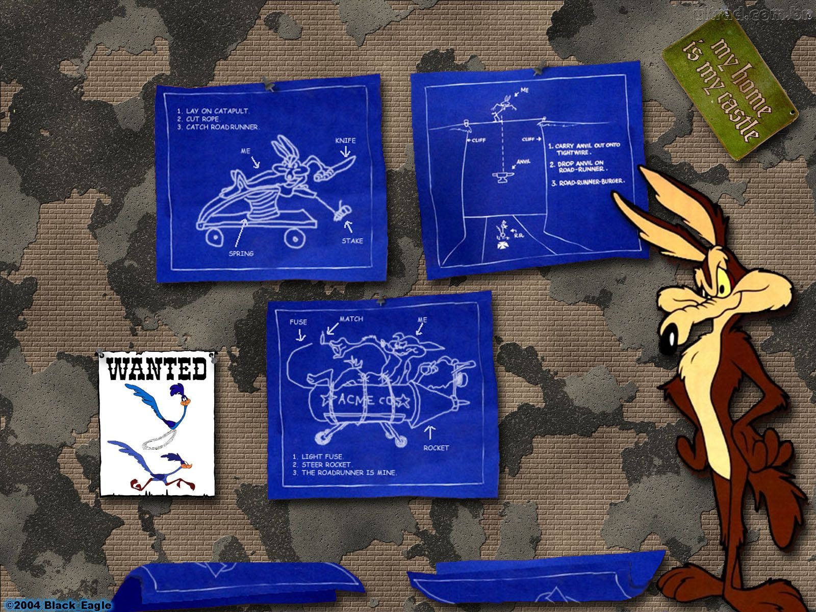 Wile E Coyote In Planning Room Background