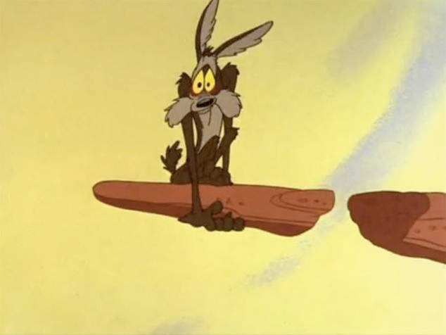 Wile E Coyote On Broken Cliff Background