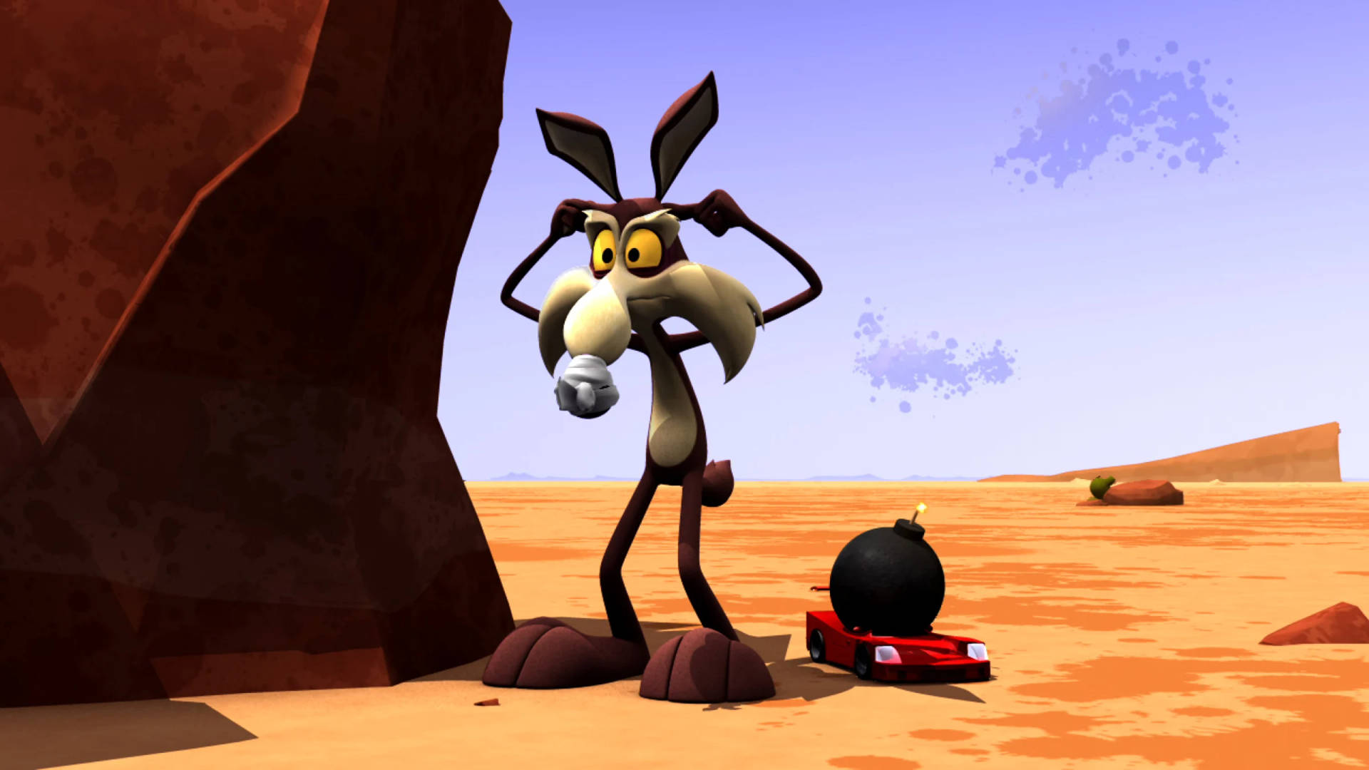 Wile E Coyote With Bomb Background