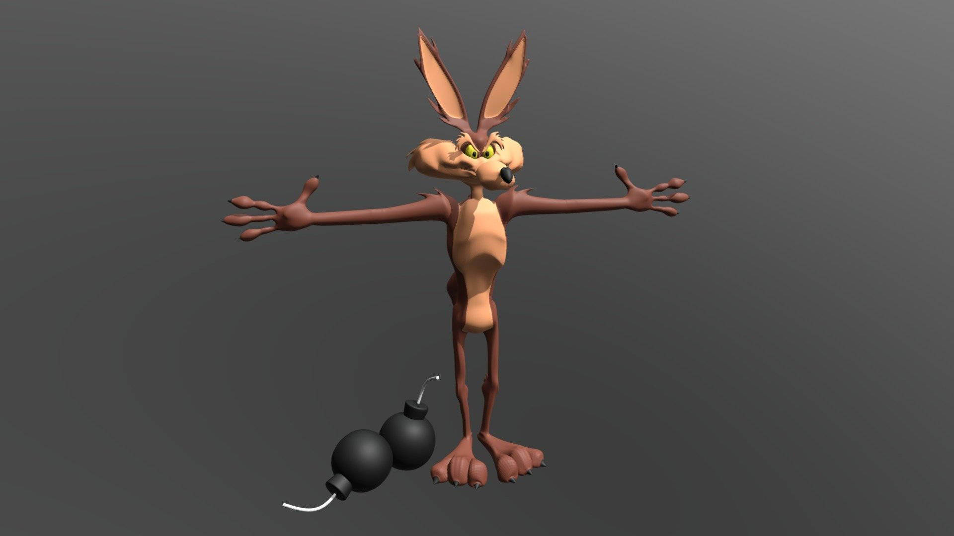 Wile E Coyote With Bombs Background