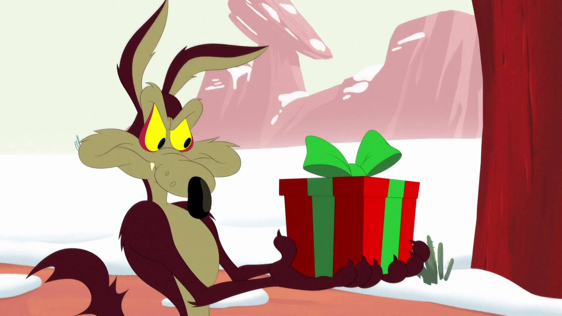 Wile E Coyote With Christmas Gift