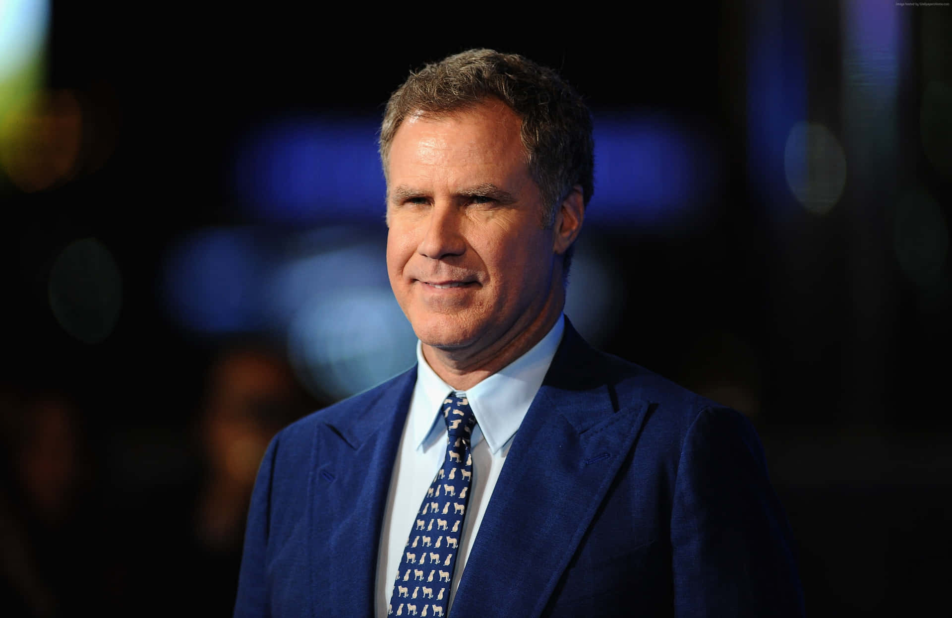 Will Ferrell Strikes A Pose At A Promotional Event Background