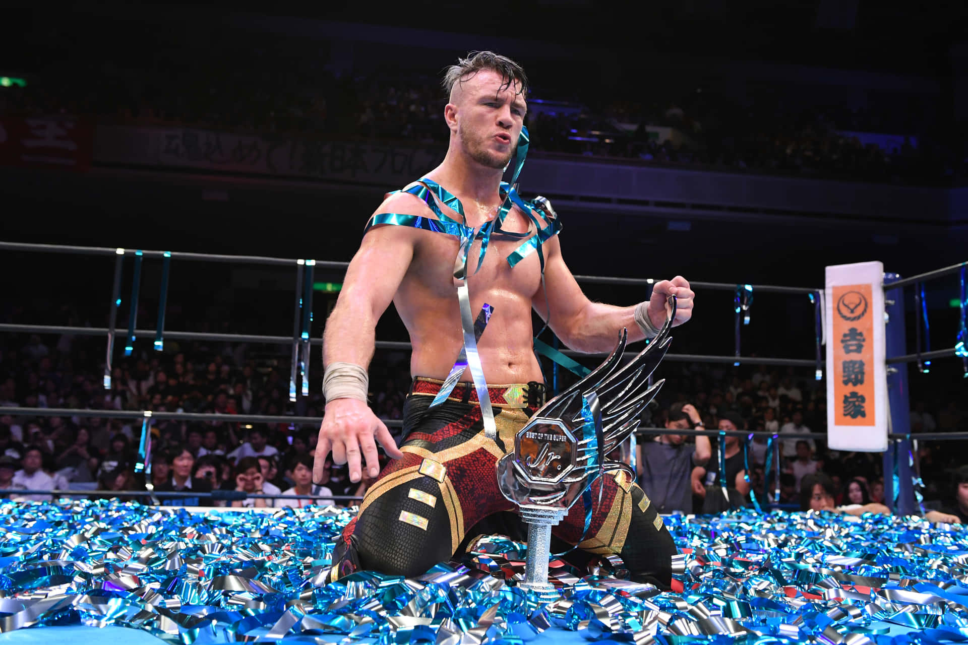 Will Ospreay In Victory Background