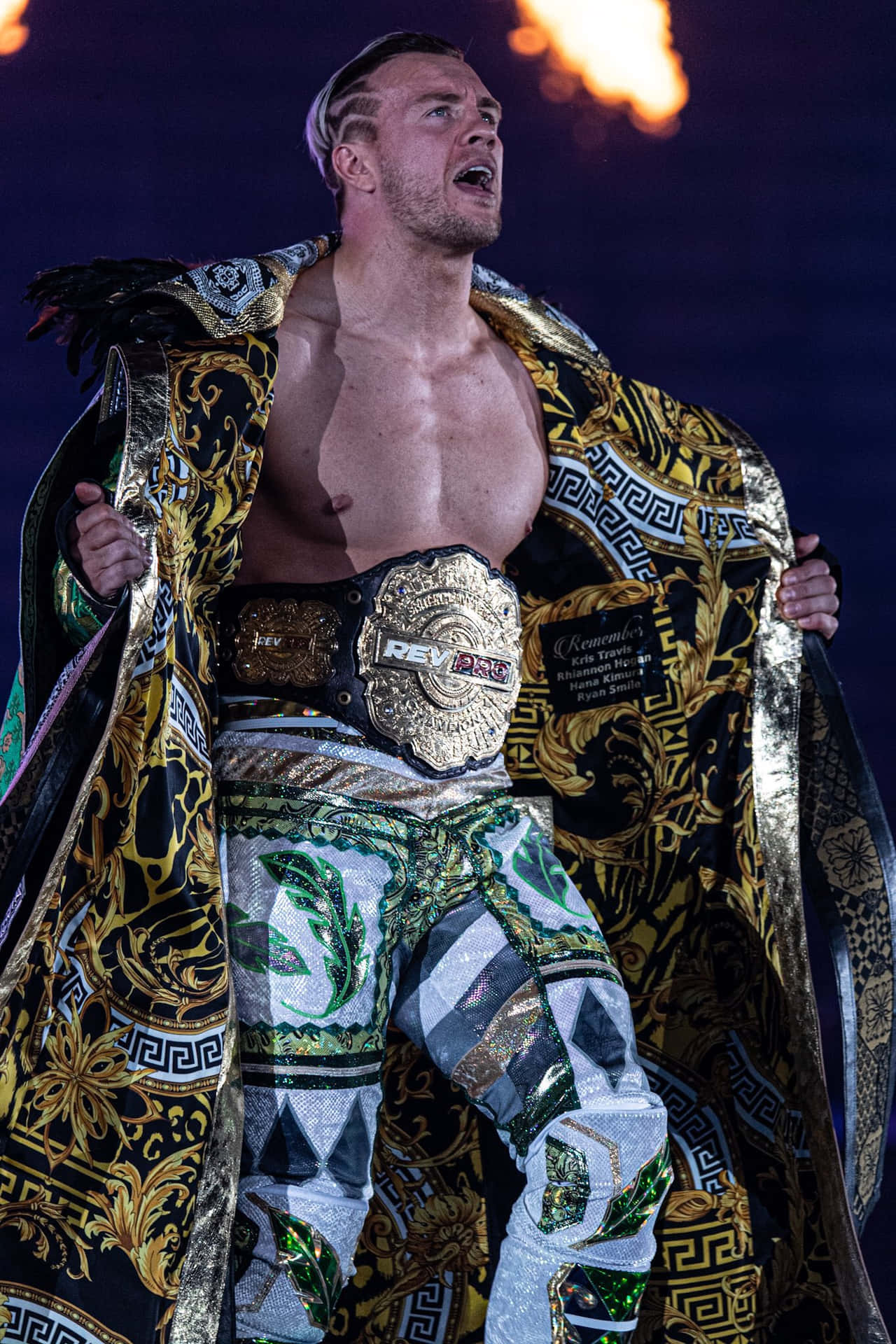 Will Ospreay Making A Stage Entrance Background