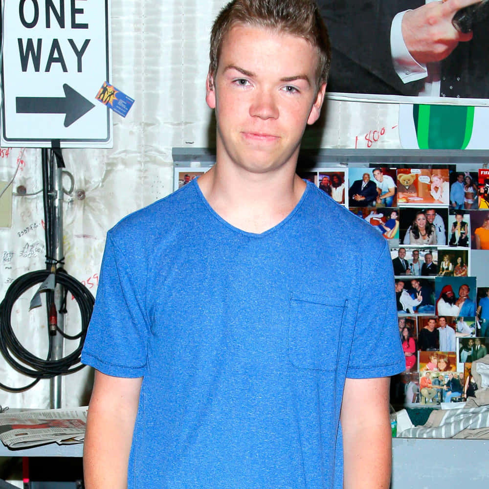 Will Poulter Blue Shirt